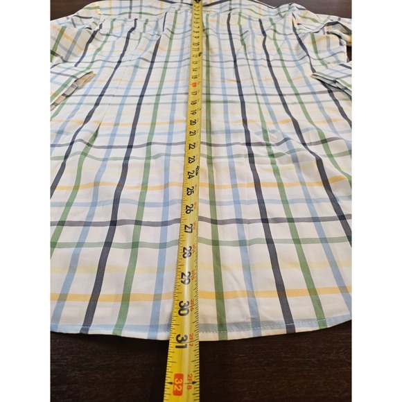 Mizzen Main Shirt Mens X-Large Trim Fit Made in USA Blue Green Yellow - Picture 6 of 6